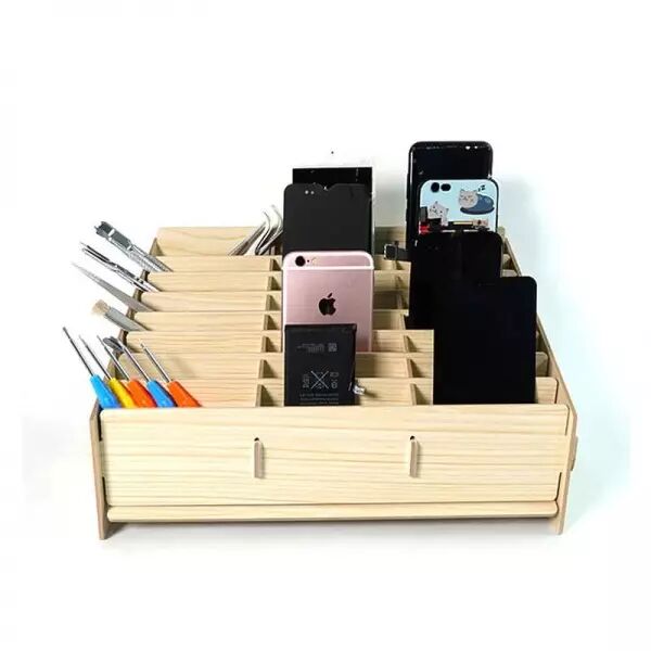 Boite de rangement en bois pour t�l�phones 24 Grilles SUNSHINE SS-001B