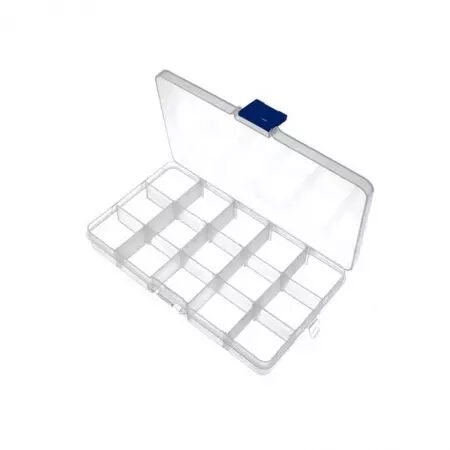 Boite de rangement transparente 44 x 180 x 272mm en plastique pour composants de smartphones &agrave; 20 cellules BEST BST-R675