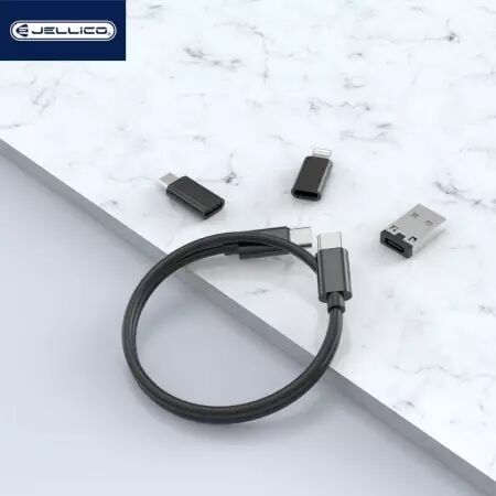 Boitier de chargement multifonctionnel (Lightning/micro USB/USB/USB-C/Type C) 66W max JELLICO B23 (Boite/BLISTER) noir