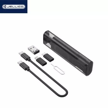 Boitier de chargement multifonctionnel (Lightning/micro USB/USB/USB-C/Type C) 66W max JELLICO B23 (Boite/BLISTER) noir