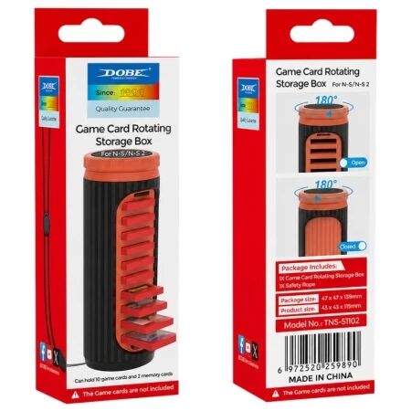 Bo&icirc;tier de Rangement Rotatif pour Cartouches Nintendo Switch / Switch 2 DOBE TNS-51102 noir