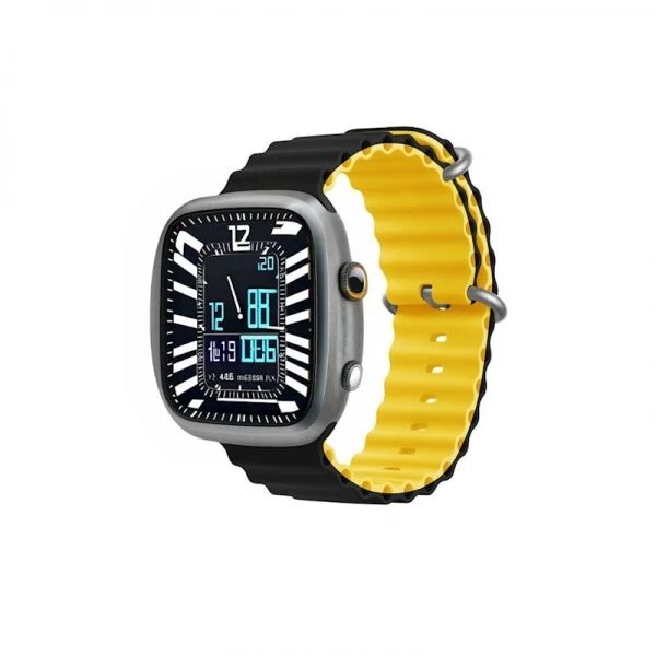 Bracelet Deluxe Sport en silicone pour Apple Watch 42 mm/41 mm/40 mm/38 mm DEVIA noir-jaune