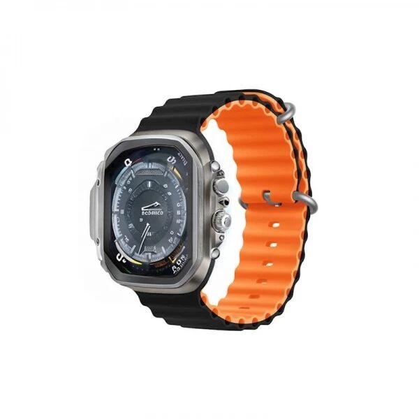 Bracelet Deluxe Sport en silicone pour Apple Watch 49 mm/46 mm/45 mm/44 mm DEVIA orange