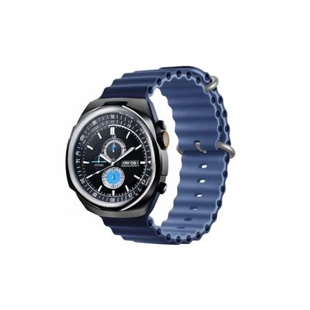 Bracelet sport en silicone souple respirant Deluxe pour Apple Watch 44mm/ 45mm/ 46mm/ 49mm DEVIA bleu nuit