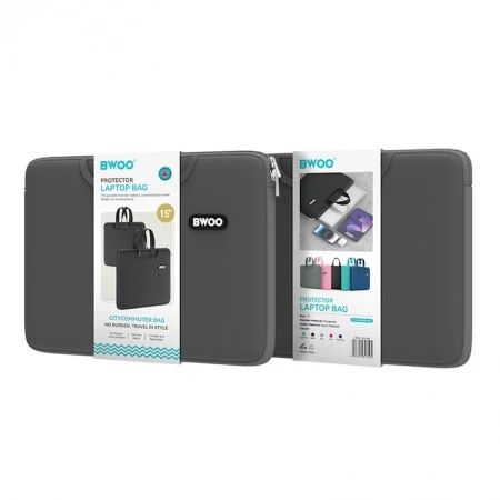 BWOO neoprene laptop bag 15\  grey