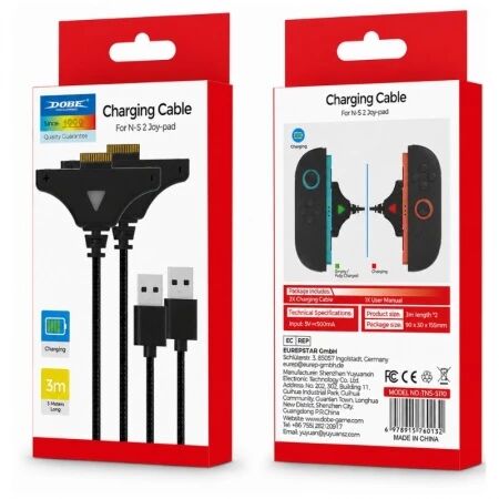 Cable de charge pour Joy-Con Nintendo Switch 2 DOBE TNS-51110 noir