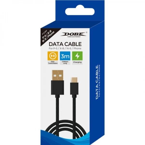 Cable de charge tress� 3 m�tres pour PlayStation 5 / PS5 DOBE TP5-3585 (Boite/blister) or
