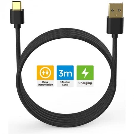 Cable de charge tressé 3 mètres pour PlayStation 5 / PS5 DOBE TP5-3585 (Boite/blister) or