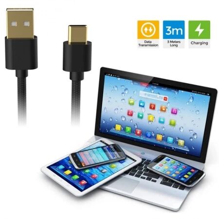 Cable de charge tressé 3 mètres pour PlayStation 5 / PS5 DOBE TP5-3585 (Boite/blister) or