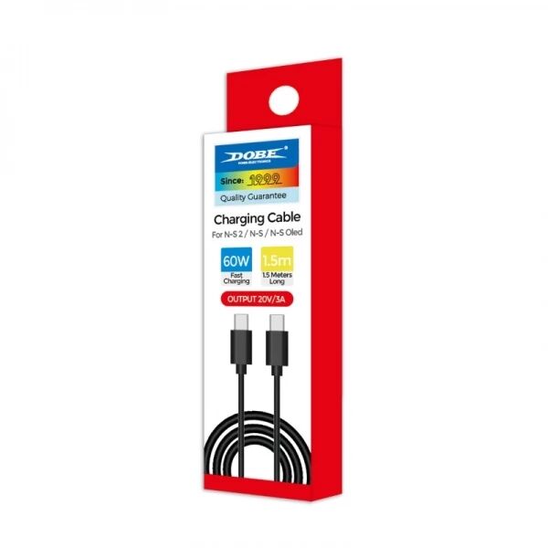 Cable de charge USB-C vers USB-C pour Nintendo Switch 2 DOBE TNS-5166 (Boite/blister) noir