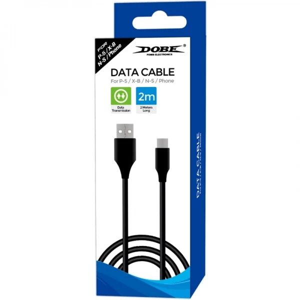 Cable USB-A vers USB-C 2m pour PlayStation 5 / PS5 DOBE TP5-3580 (Boite/blister) noir