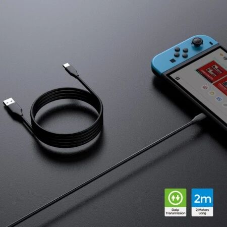 Cable USB-A vers USB-C 2m pour PlayStation 5 / PS5 DOBE TP5-3580 (Boite/blister) noir