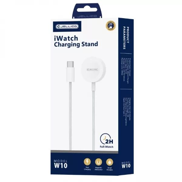 Cable USB-C/Type C vers iWatch (3W) JELLICO W10 (Boite/blister) blanc