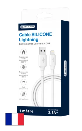 Cable USB-C/Type C vers Lightning (3.1 A) 1 mètre JELLICO B24 (Boite/blister) blanc