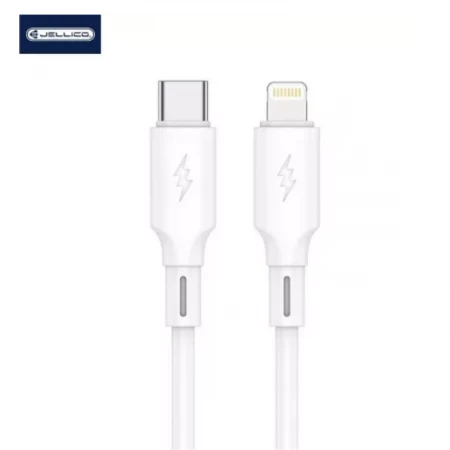 Cable USB-C/Type C vers Lightning (3.1 A) 1 mètre JELLICO B24 (Boite/blister) blanc