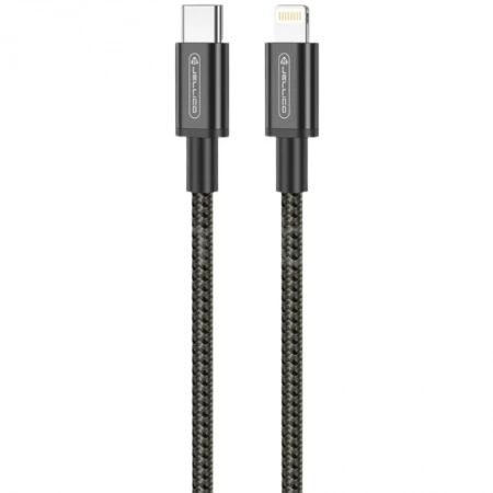 Cable USB-C/Type C vers Lightning (3.1A) 1 m&egrave;tre JELLICO B28 (Boite/blister) noir