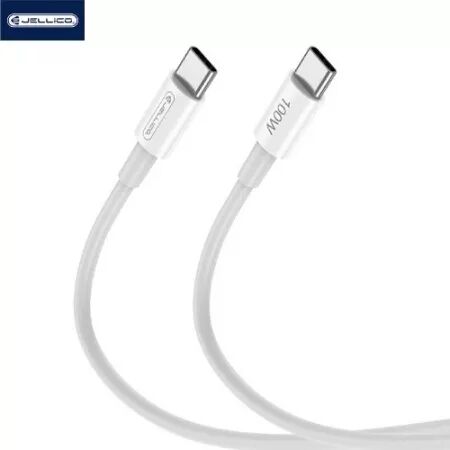Cable USB-C/Type C vers USB-C/Type C (100W) 1 m&egrave;tre JELLICO B22 (Boite/blister) blanc