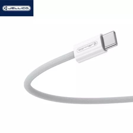 Cable USB-C/Type C vers USB-C/Type C pour iPhone 15 (60w) 1 mètre JELLICO (Boite/BLISTER) blanc