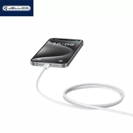Cable USB-C/Type C vers USB-C/Type C pour iPhone 15 (60w) 1 mètre JELLICO (Boite/BLISTER) blanc
