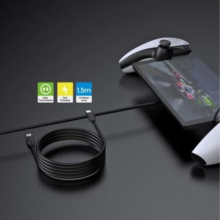 Cable USB-C vers USB-C 1,5 m pour PlayStation 5 / PS5 DOBE TP5-35102 (Boite/blister) noir