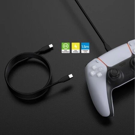 Cable USB-C vers USB-C 1,5 m pour PlayStation 5 / PS5 DOBE TP5-35102 (Boite/blister) noir