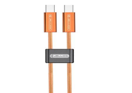 Cable Usb-C vers Usb-c/Type C (100W) 1.2 m&egrave;tre JELLICO SX5 orange