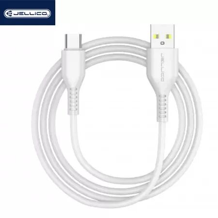 Cable USB vers USB-C/Type C (3.1 A) 2 m&egrave;tres JELLICO KDS-32 (Boite/BLISTER) blanc