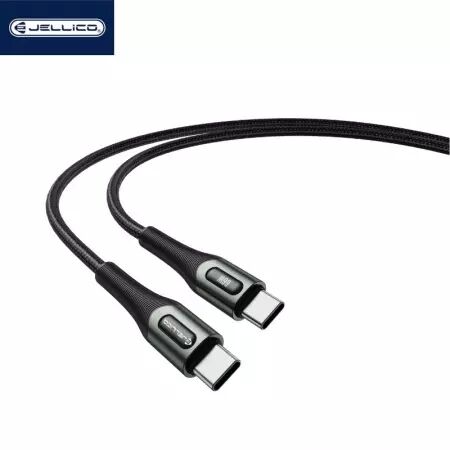 Cable Usb vers USB-C/Type C (3.1A) 1 mètre avec embouts en Alluminium JELLICO B7 (Boite/BLISTER) noir