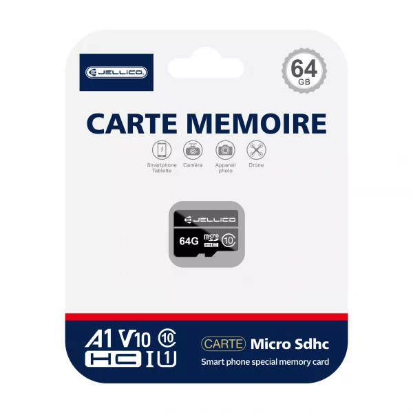 Carte mmoire Micro SD 64Go JELLICO Class 10 (Boite/ Blister)
