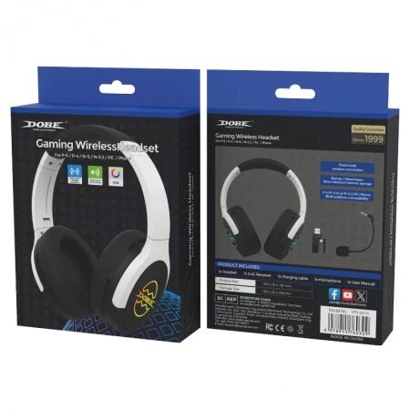 Casque audio gaming avec microphone DOBE TP5-5515 blanc