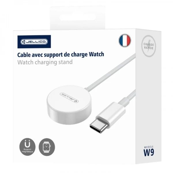 Chargeur � induction magn�tique montre connect�e / type C JELLICO W9 blanc