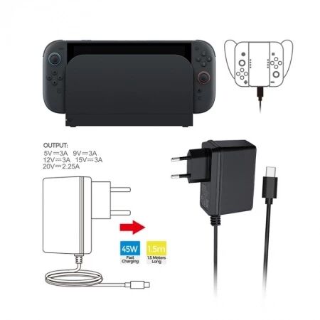 Chargeur secteur USB-C pour Nintendo Switch / Switch 2 DOBE TNS-869A-EU noir