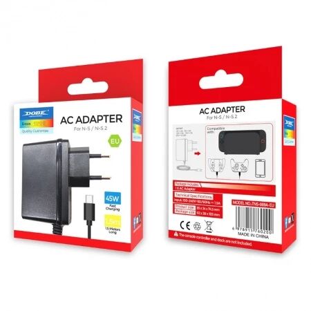 Chargeur secteur USB-C pour Nintendo Switch / Switch 2 DOBE TNS-869A-EU noir