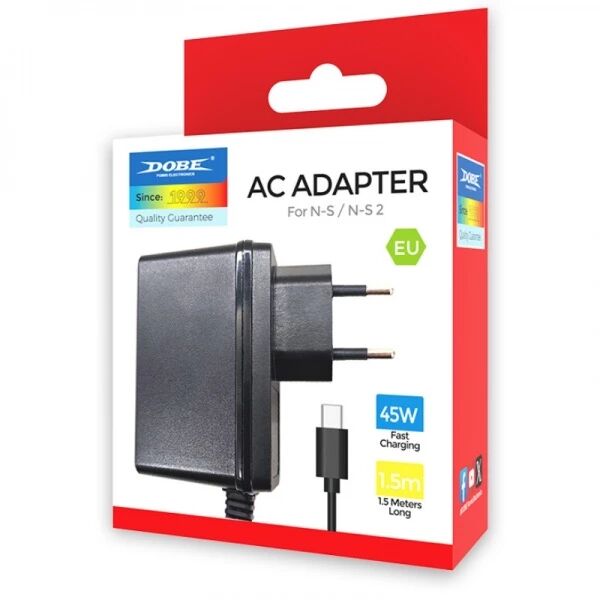 Chargeur secteur USB-C pour Nintendo Switch / Switch 2 DOBE TNS-869A-EU noir