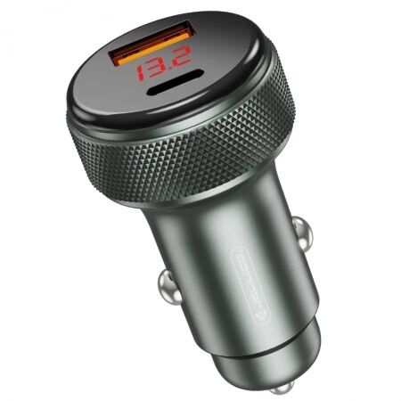 Chargeur voiture double port 1X USB-C + 1X USB (52.2W) JELLICO F13 (Boite/blister) noir