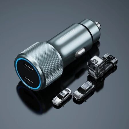 Chargeur voiture double port Type C (60W) JELLICO F17 (Boite/blister) noir