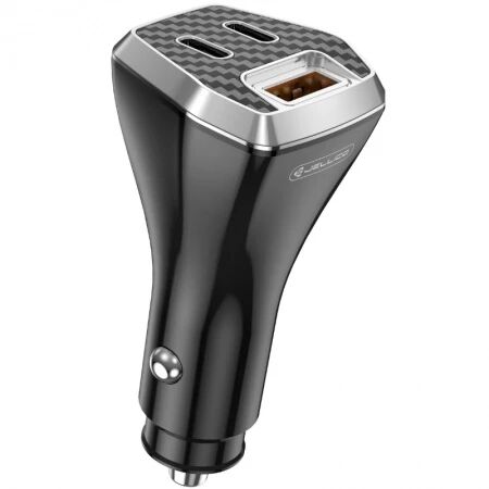 Chargeur voiture triple port 2X USB-C + 1X USB (85.5W) JELLICO F15 (Boite/blister) noir