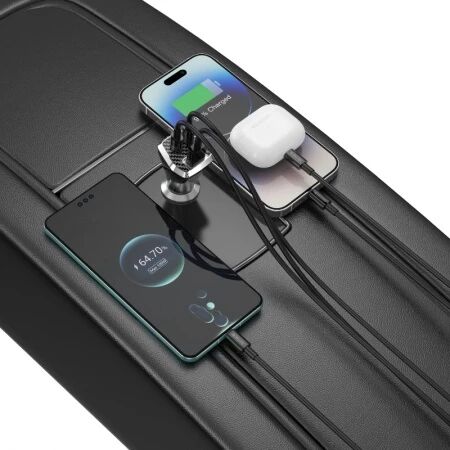 Chargeur voiture triple port 2X USB-C + 1X USB (85.5W) JELLICO F15 (Boite/blister) noir