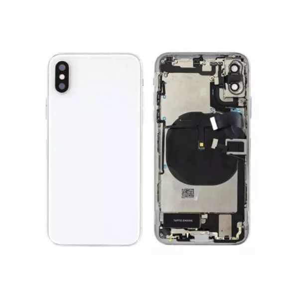 Chassis central avec face arri�re compl�te avec nappe pour Iphone X blanc
