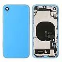 Chassis central avec face arri�re compl�te avec nappe pour Iphone XR bleu