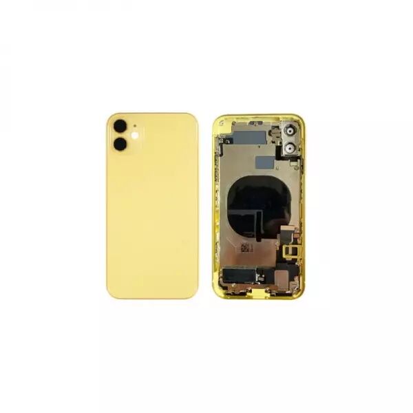 Chassis central avec face arri�re compl�te avec nappes pour Iphone 11 jaune