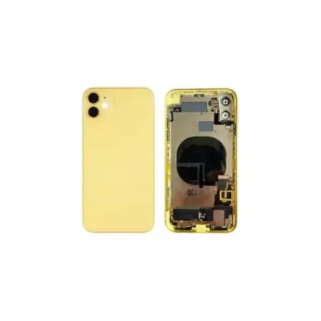 Chassis central avec face arrière complète avec nappes pour Iphone 11 jaune