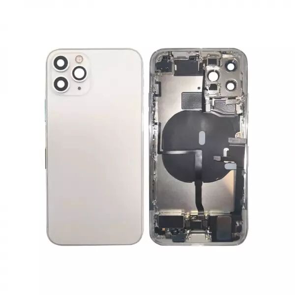 Chassis central avec face arri�re compl�te avec nappes pour Iphone 11 Pro blanc