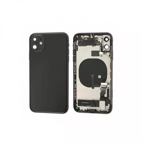 Chassis central avec face arri�re compl�te avec nappes pour Iphone 11 Pro Noir