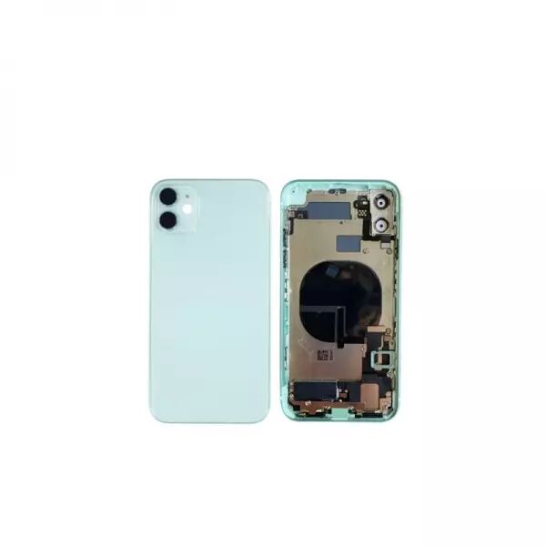 Chassis central avec face arri�re compl�te avec nappes pour Iphone 11 vert