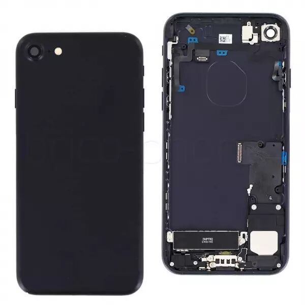 Chassis central avec face arri�re compl�te avec nappes pour Iphone 7 noir