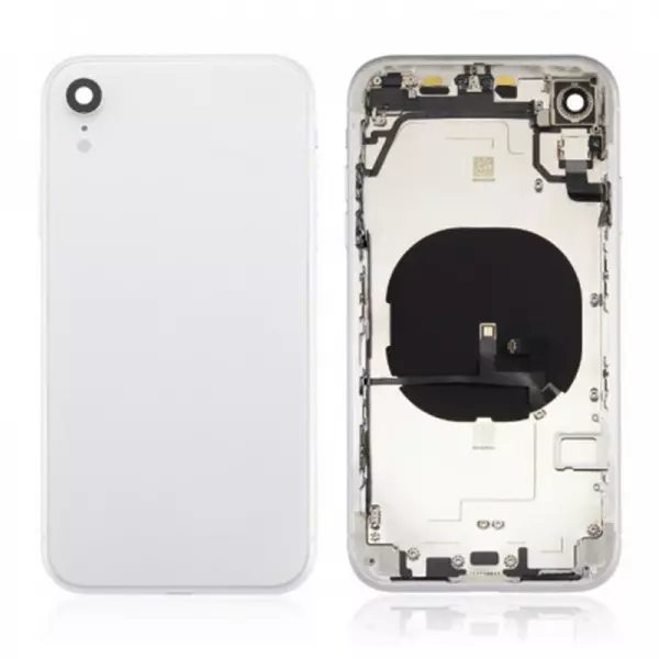 Chassis central avec face arri�re compl�te avec nappes pour Iphone XR blanc