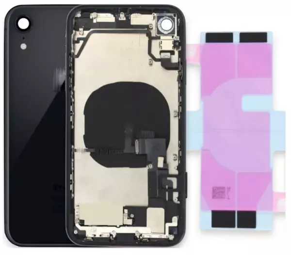 Chassis central avec face arri�re compl�te avec nappes pour Iphone XR noir