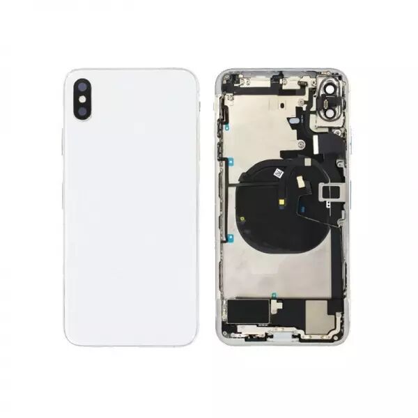 Chassis central avec face arri�re compl�te avec nappes pour Iphone XS Max silver/argent