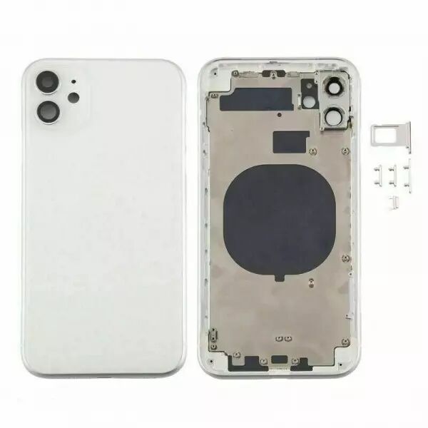 Chassis central avec face arri�re pour Iphone 11 blanc